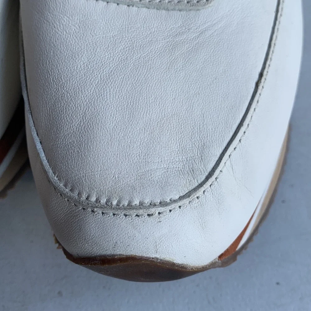 BOSI Leather Sneakers Women’s 38 White Lace Up Casual Shoes EUC Minimalist Style - Picture 9 of 14